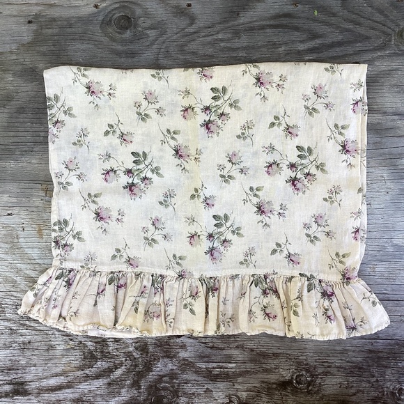 Bella Notte pillow cases STANDARD 100% linen roses 2 SHAMS - Picture 2 of 4